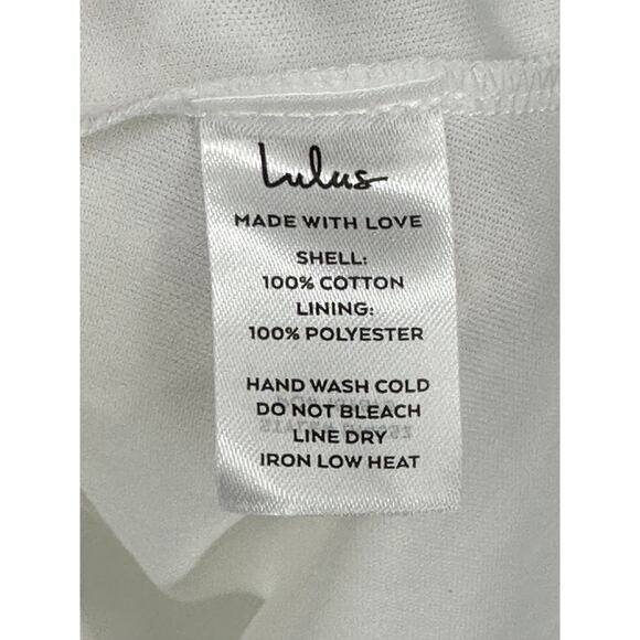 Lulus NWT Sunny Day Stunner White Eyelet Babydoll Dress S Cottagecore Graduation - Picture 7 of 10